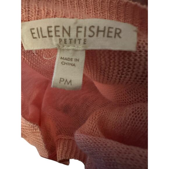 Eileen Fisher Peach 100% Organic Linen Lightweight Sweater, Petite Medium - Picture 3 of 4